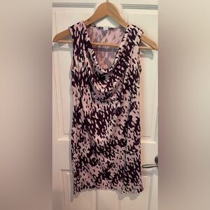 Diane Von Furstenberg Pink and Purple Print Sun Dress Size 0